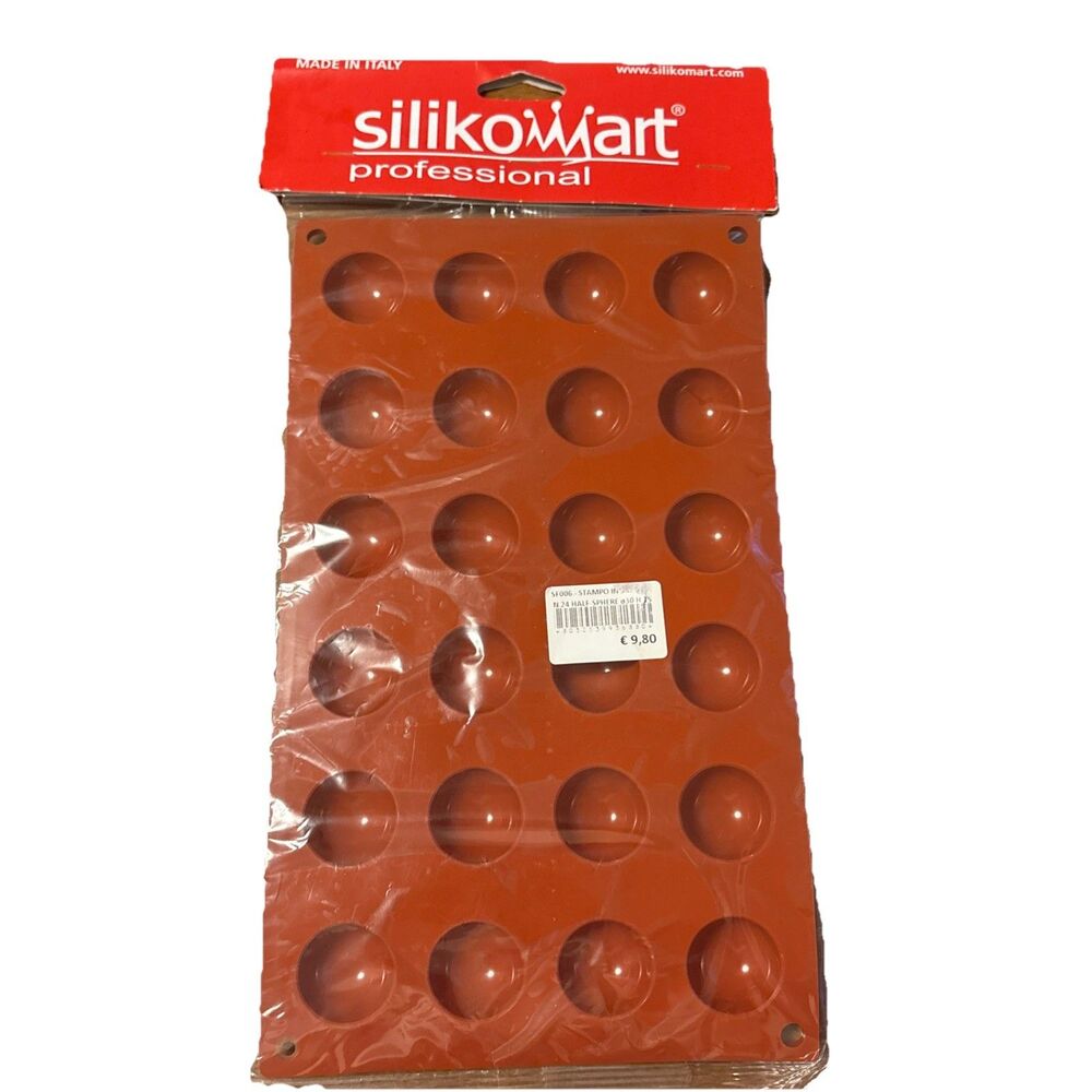 Silikomart Professional 24 Slot Silicone Mold In Terracota NIP 12” X 7”